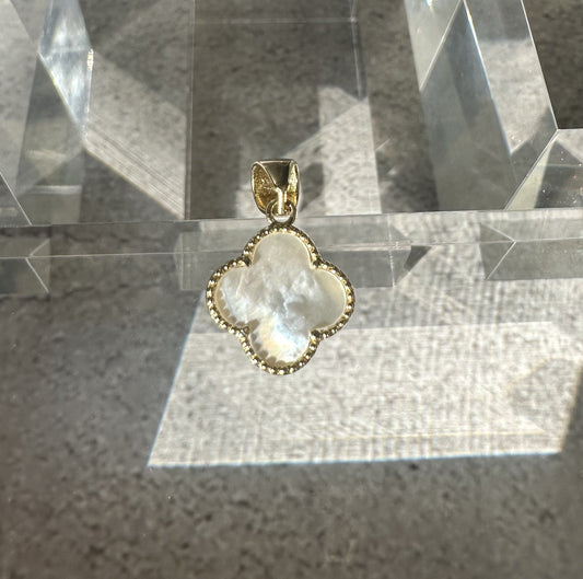 The Venetian Clover: 18k Italian Gold & Mother of Pearl Pendant