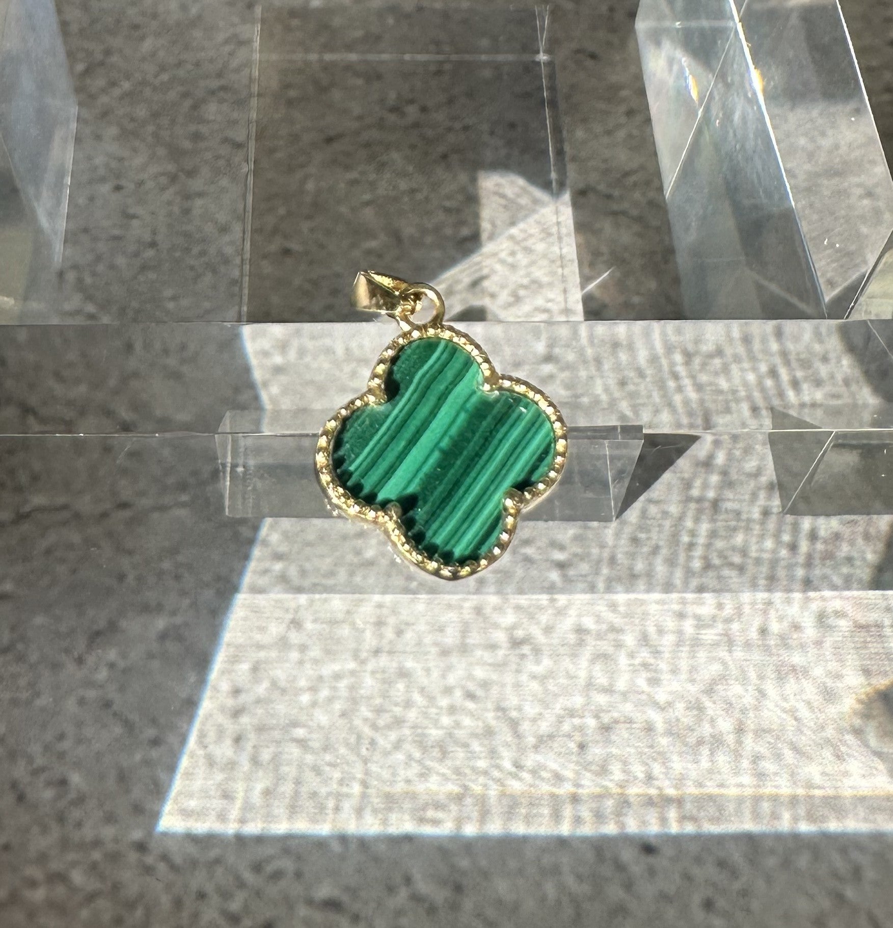 The Venetian Clover: 18k Italian Gold & Malachite Pendant
