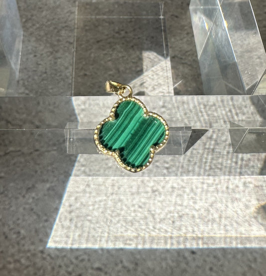 The Venetian Clover: 18k Italian Gold & Malachite Pendant
