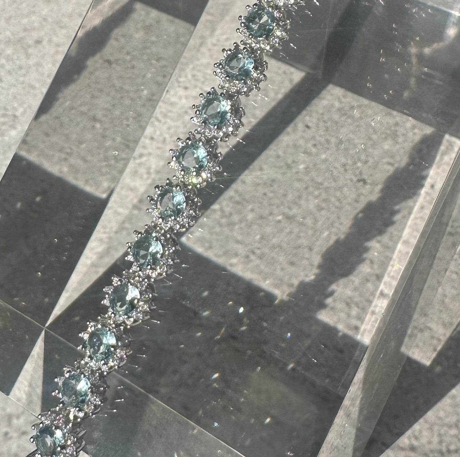 The Celeste Tennis Bracelet: A Symphony in Silver and Azure