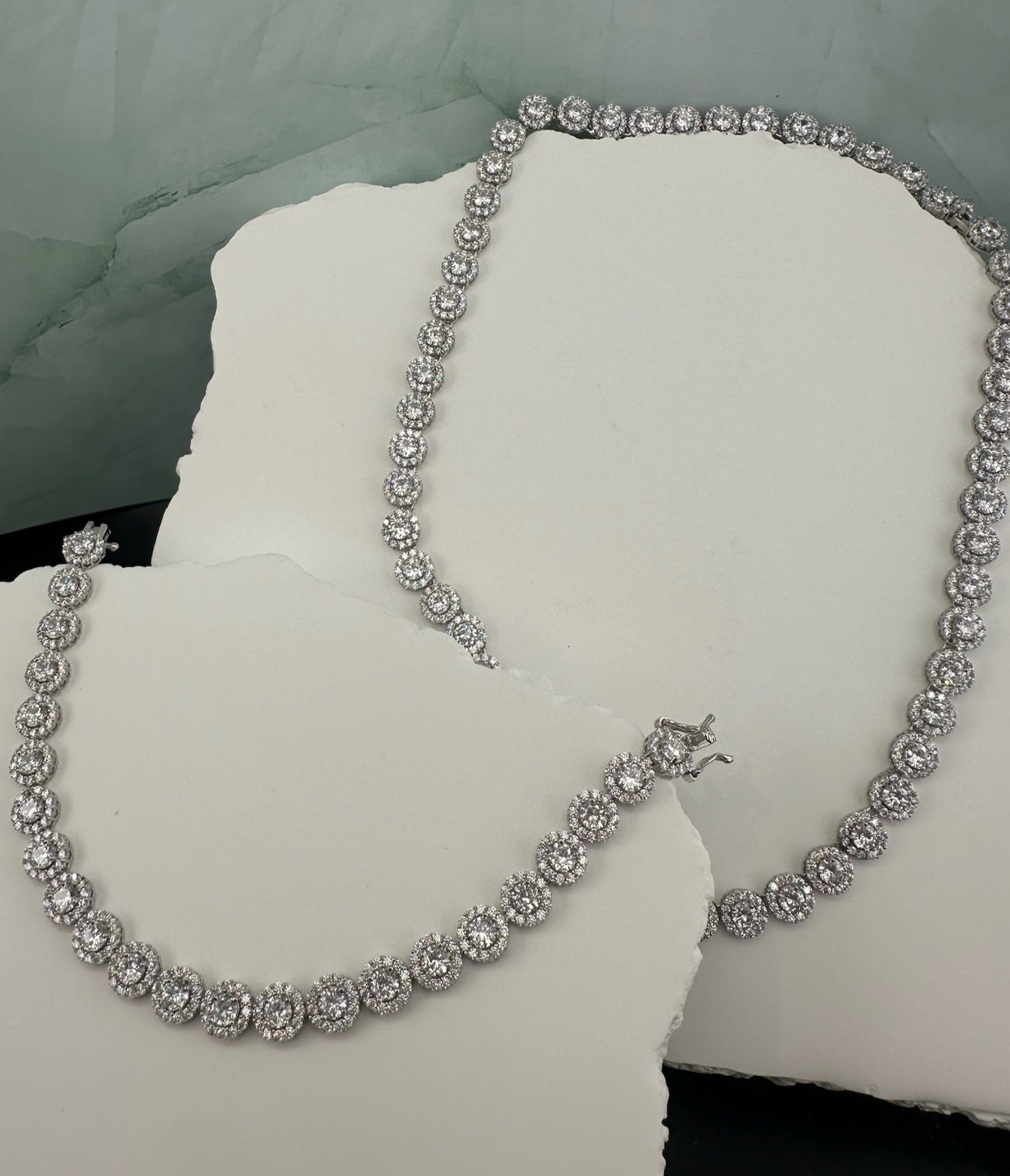 The Starlight Halo Suite: 925 Italian Silver, Moissanite & CZ Ensemble