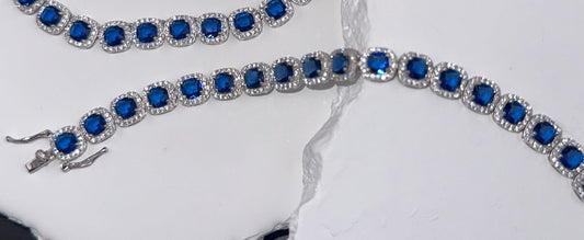 The Venetian Night: Sapphire Swarovski Crystal & 925 Silver Halo Suite