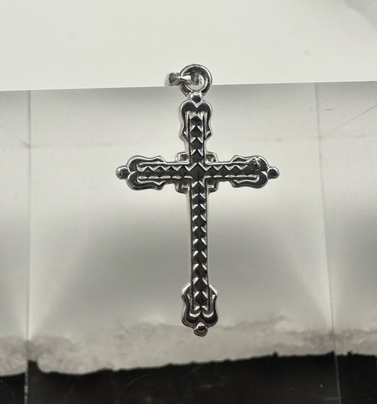 The Venetian Gothic: 925 Italian Sterling Silver Cross Pendant
