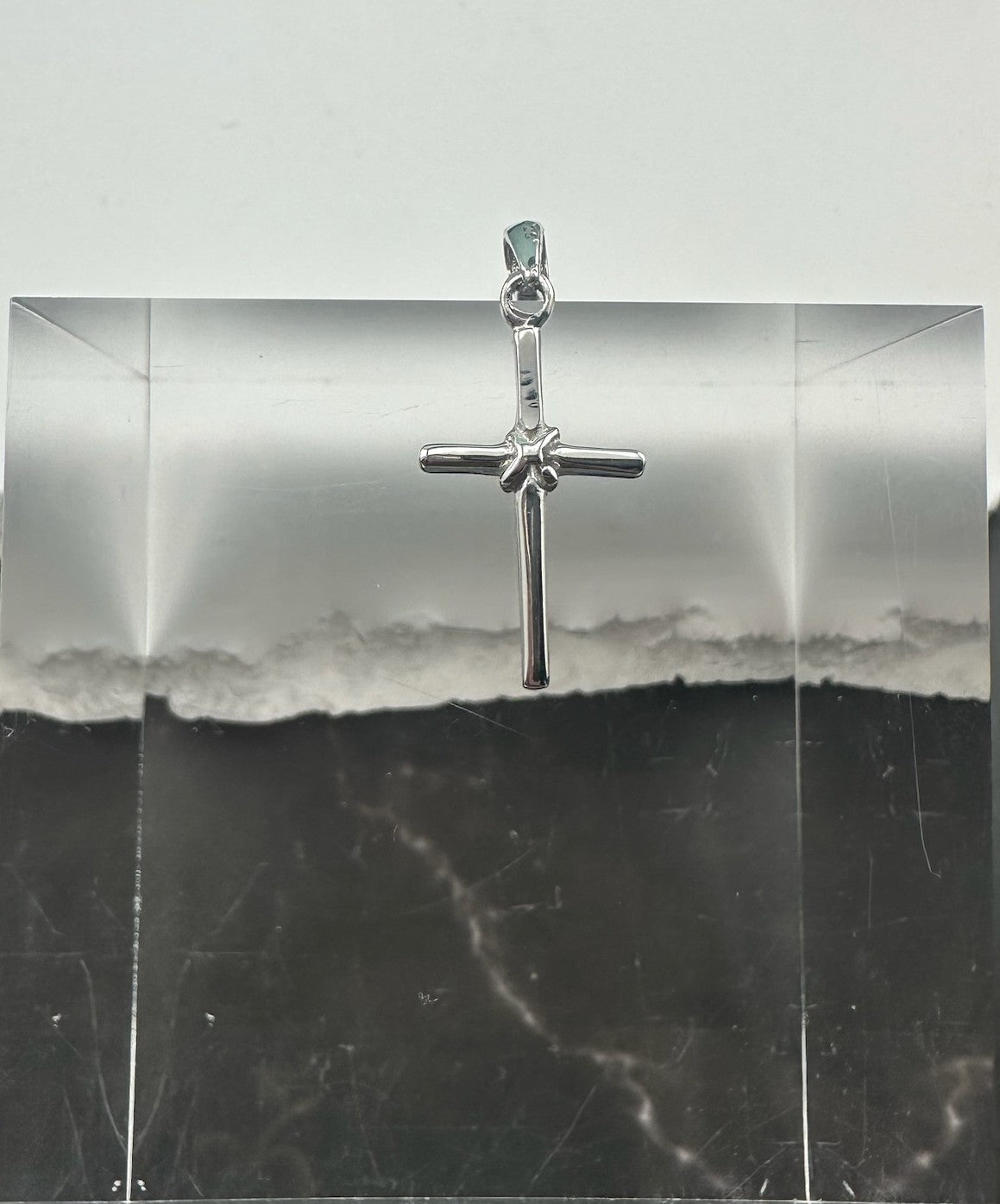 Wrapped Nail Cross Pendant: .925 Silver