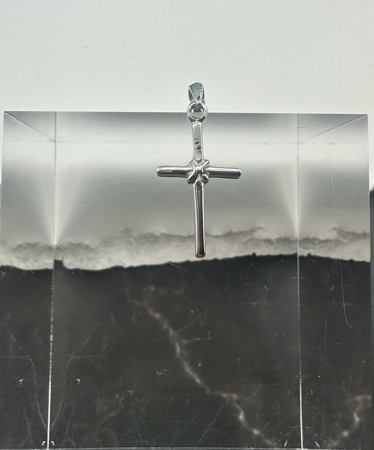 Artisan Wrapped Nail Cross Pendant in Polished 925 Silver