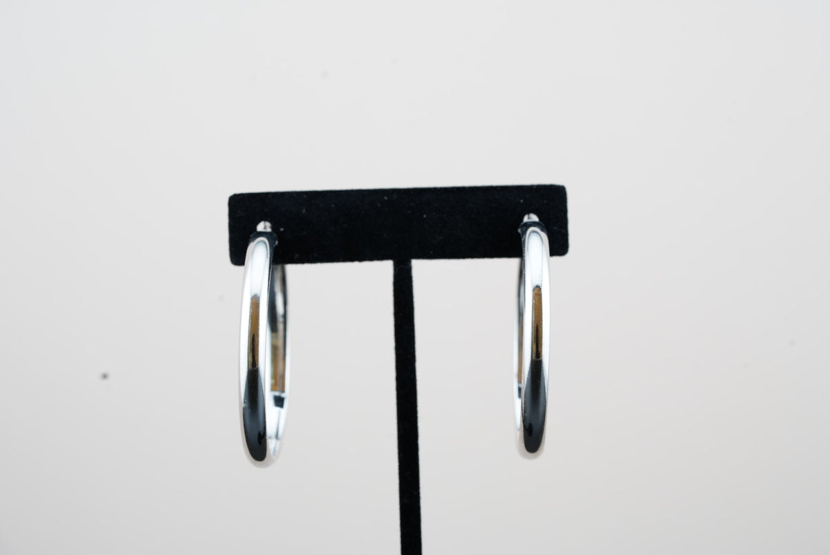 925 Silver Rounded Hoop - 40MM