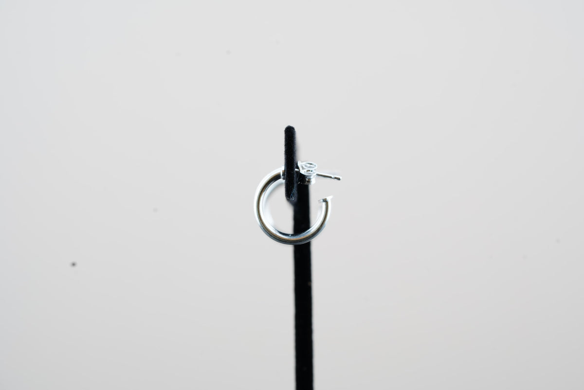 925 Silver Double Row Hoop Earring - 15mm