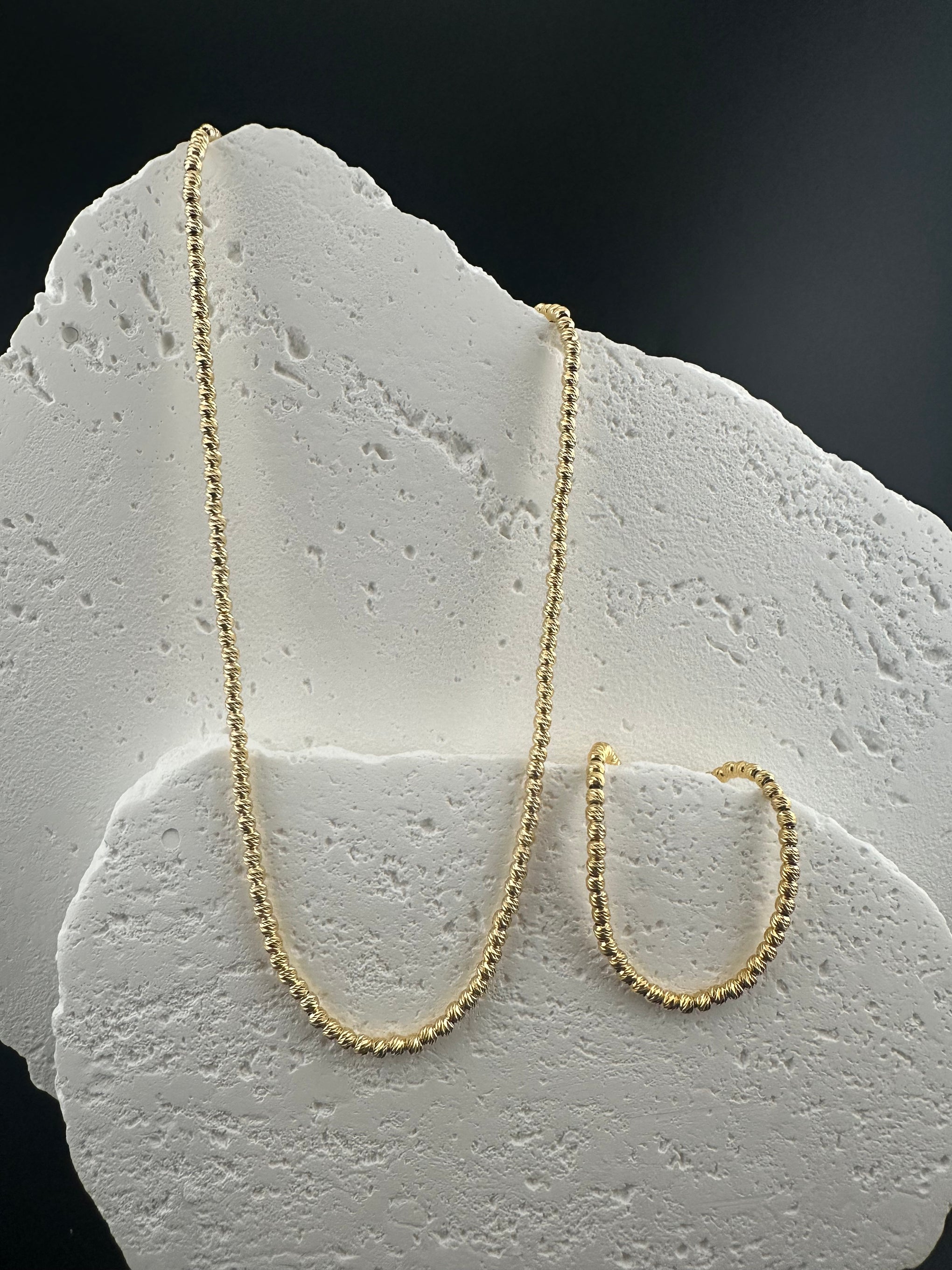 The Golden Aura: 18k Gold & Italian Silver Diamond-Cut Suite