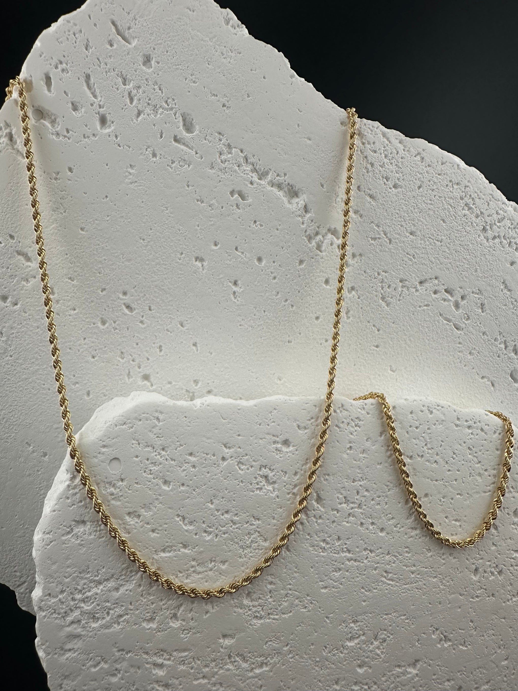 The Tuscan Rope Suite: 18k Italian Gold Necklace & Bracelet Set