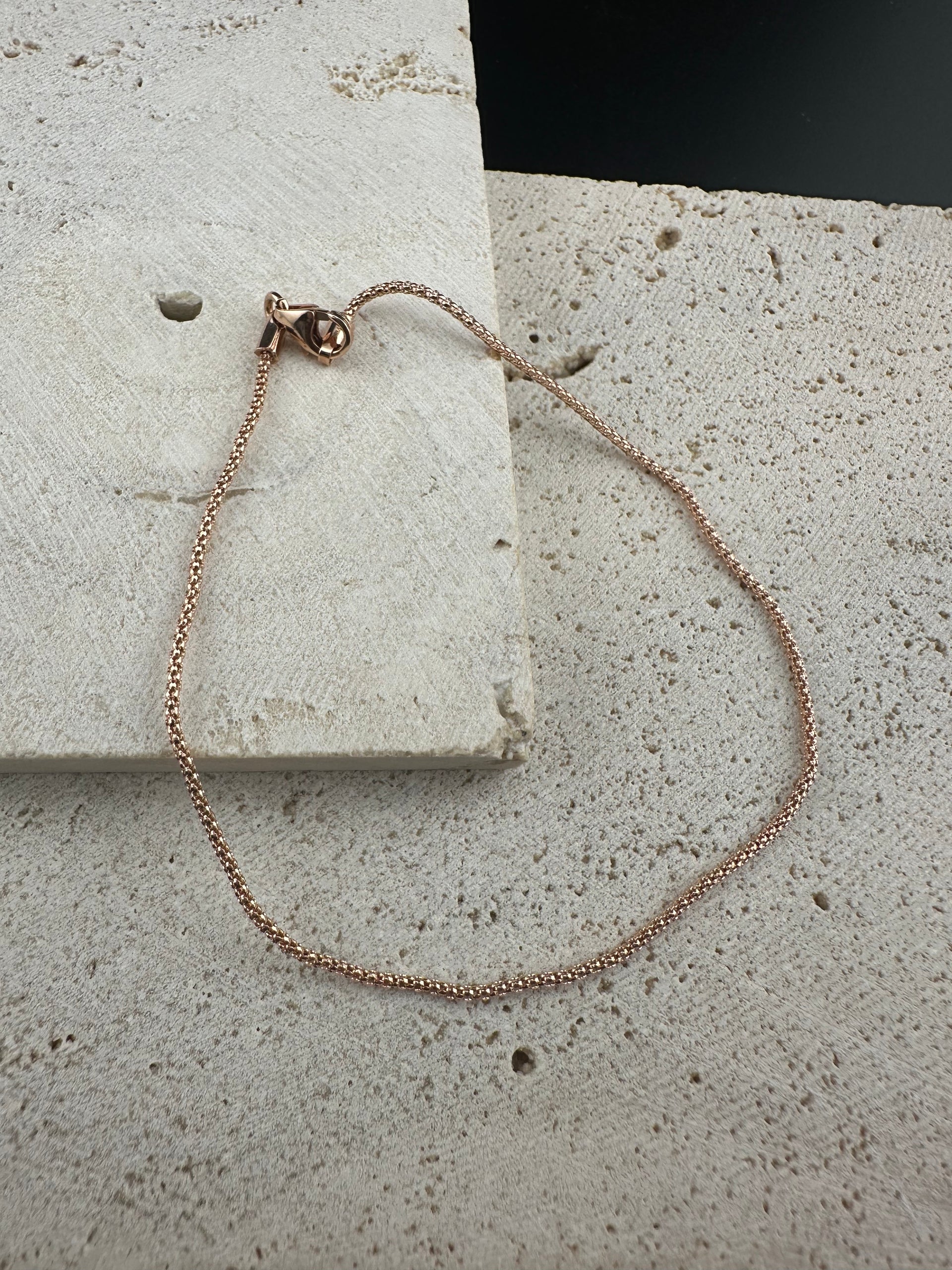 The Tuscan Rose: 18k Italian Rose Gold Mesh Bracelet