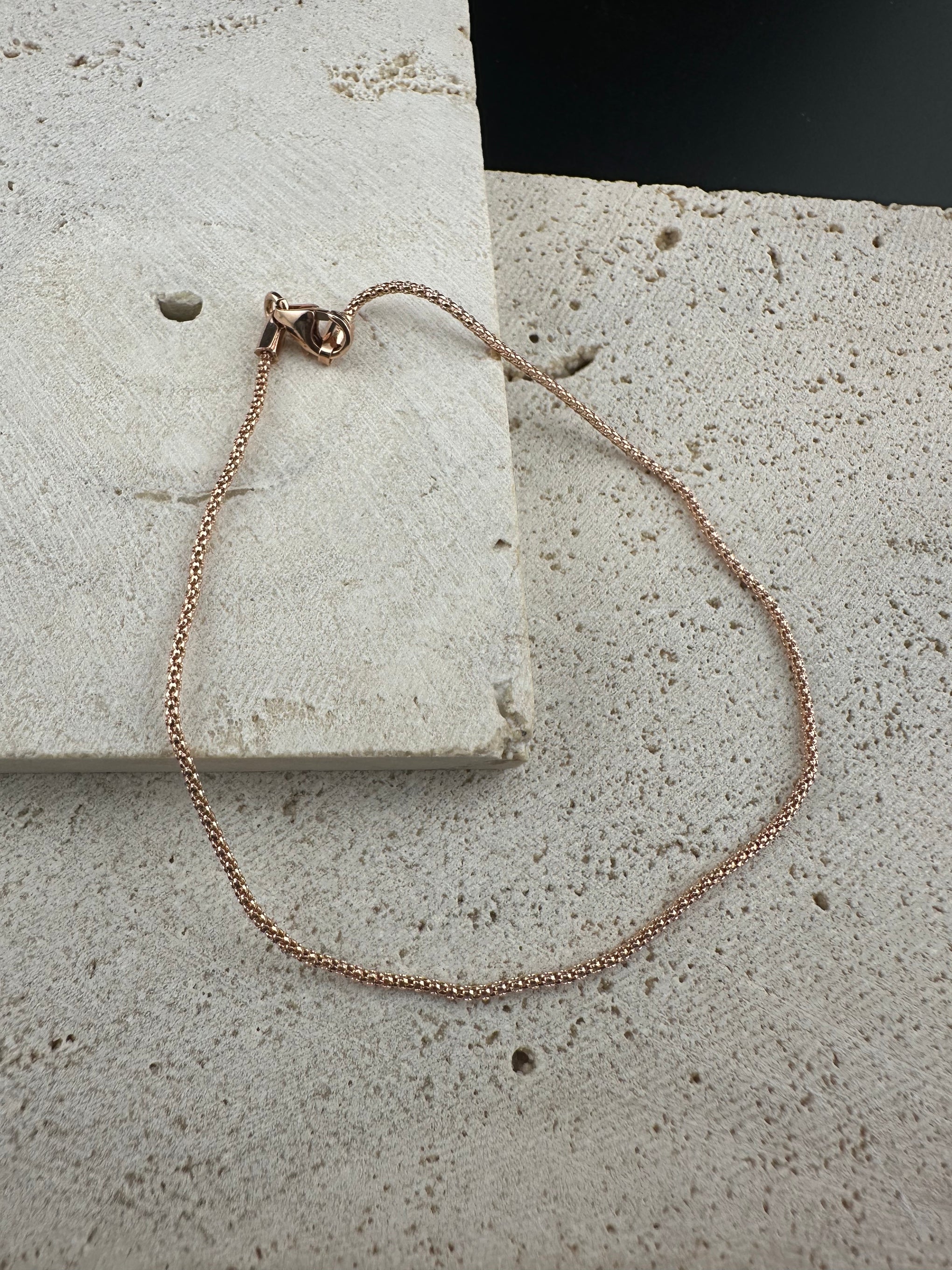 The Tuscan Rose: 18k Italian Rose Gold Mesh Bracelet