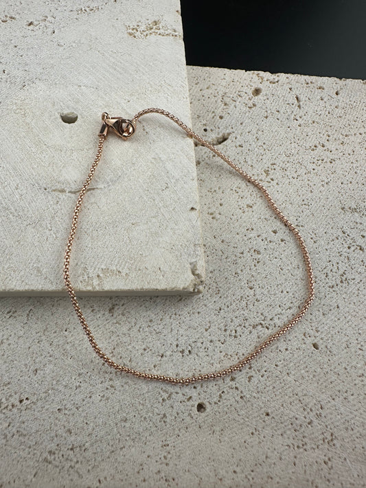 The Tuscan Rose: 18k Italian Rose Gold Mesh Bracelet