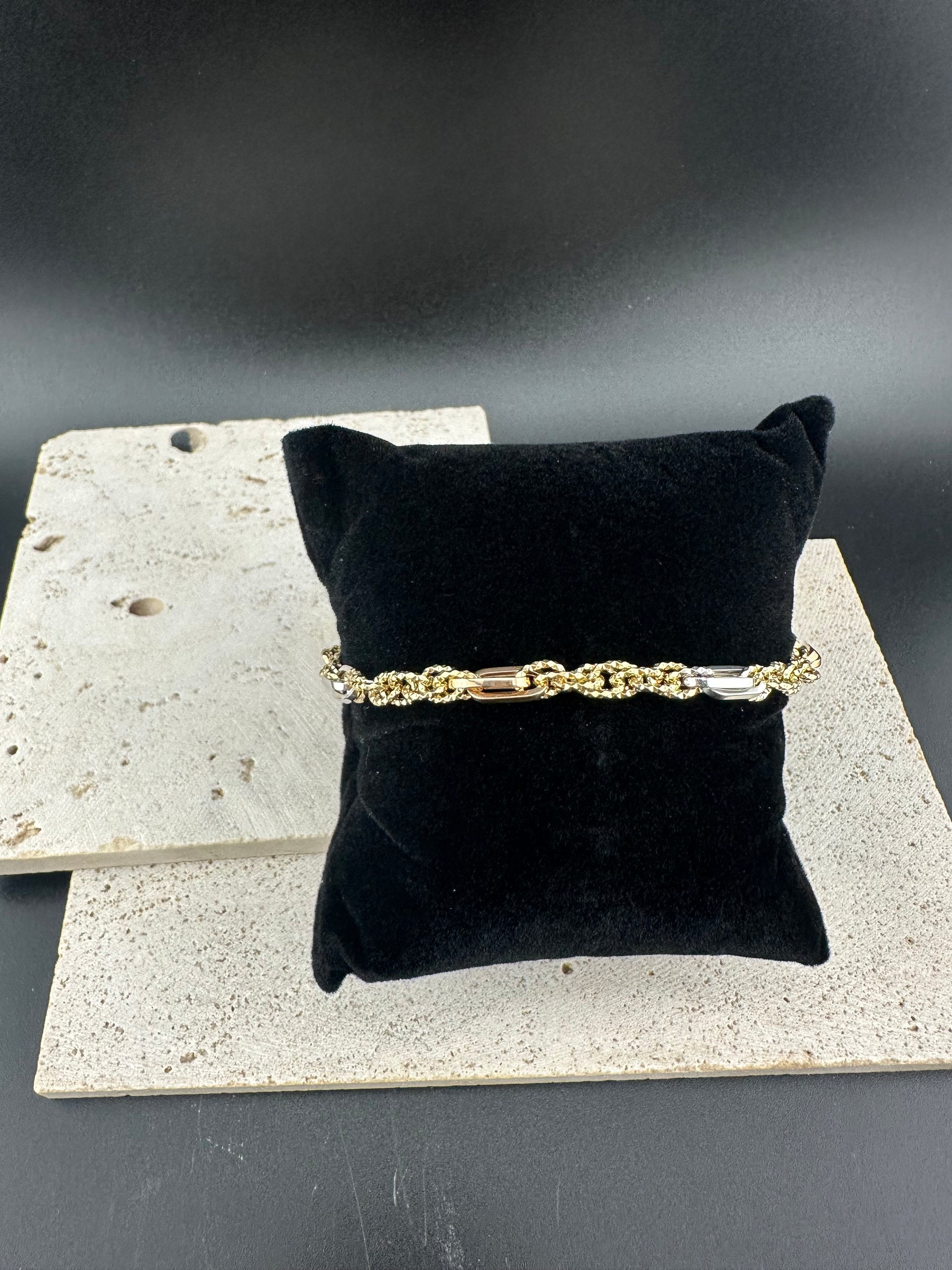 The Milano Twist: 18k Italian Tri-Tone Bracelet