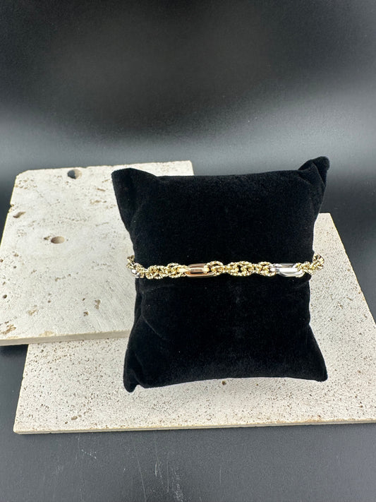 The Milano Twist: 18k Italian Tri-Tone Bracelet