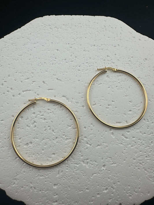 The Venetian Hoop: 18k Italian Gold High-Polish Earrings