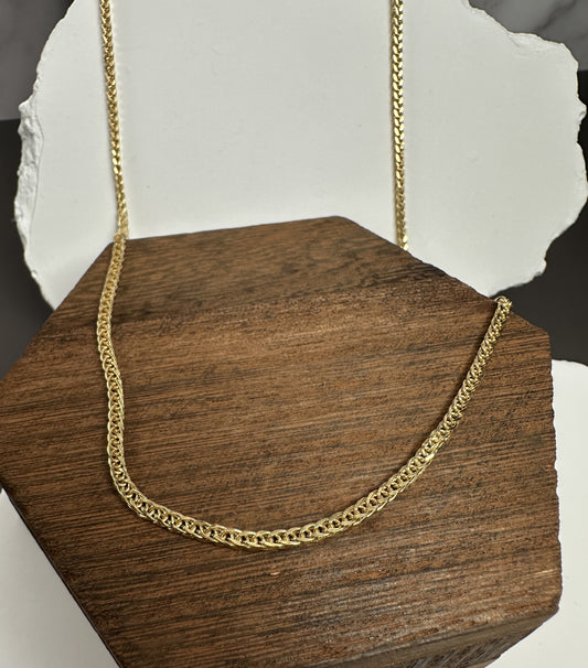 The Sovereign Spiga: 24-Inch Italian 18k Solid Gold Wheat Chain