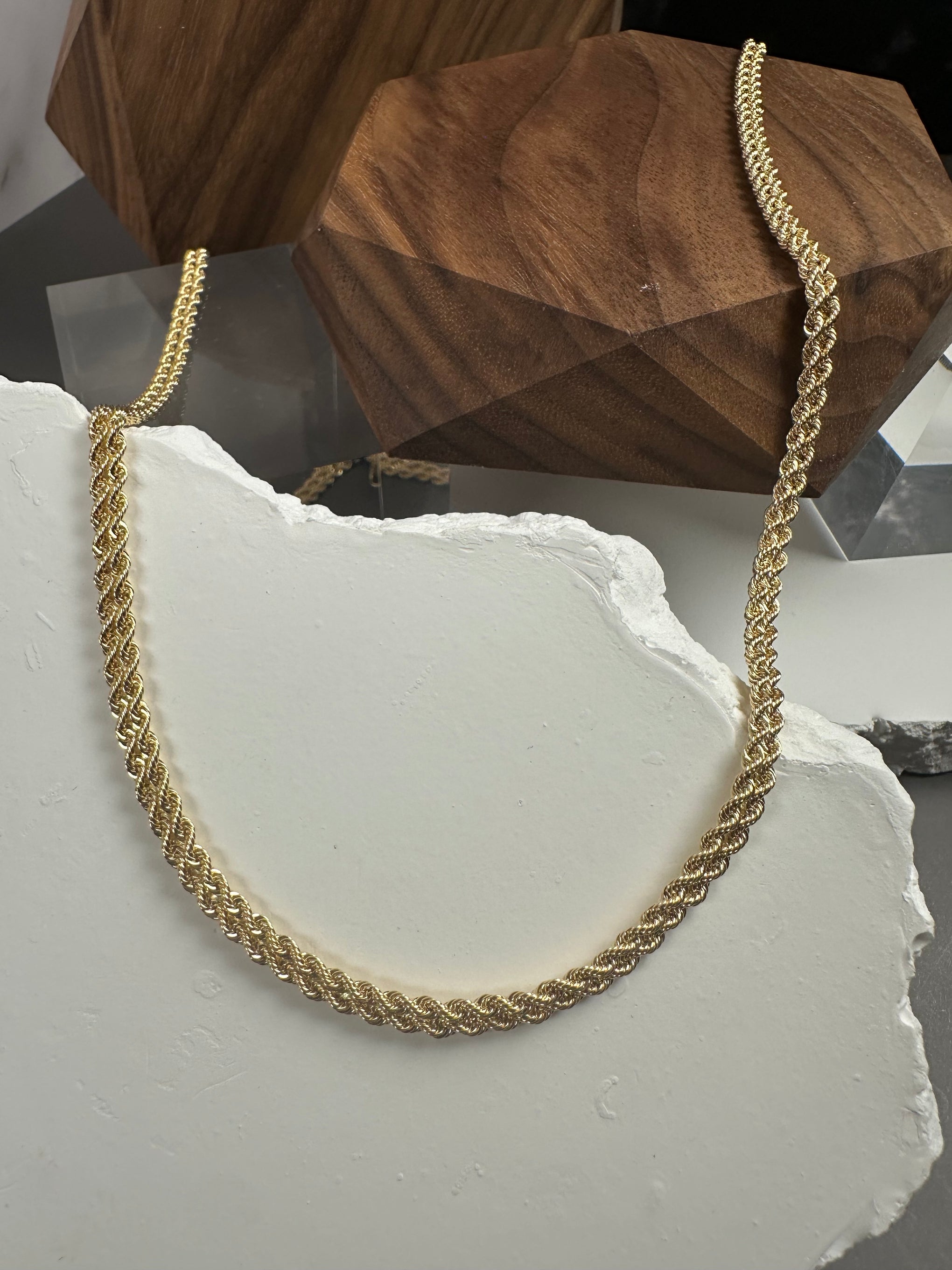 The Venezia Braided Essential: Heavy 18k Solid Gold Double Rope