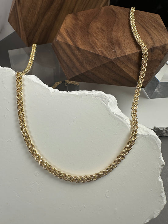 The Venezia Braided Essential: Heavy 18k Solid Gold Double Rope