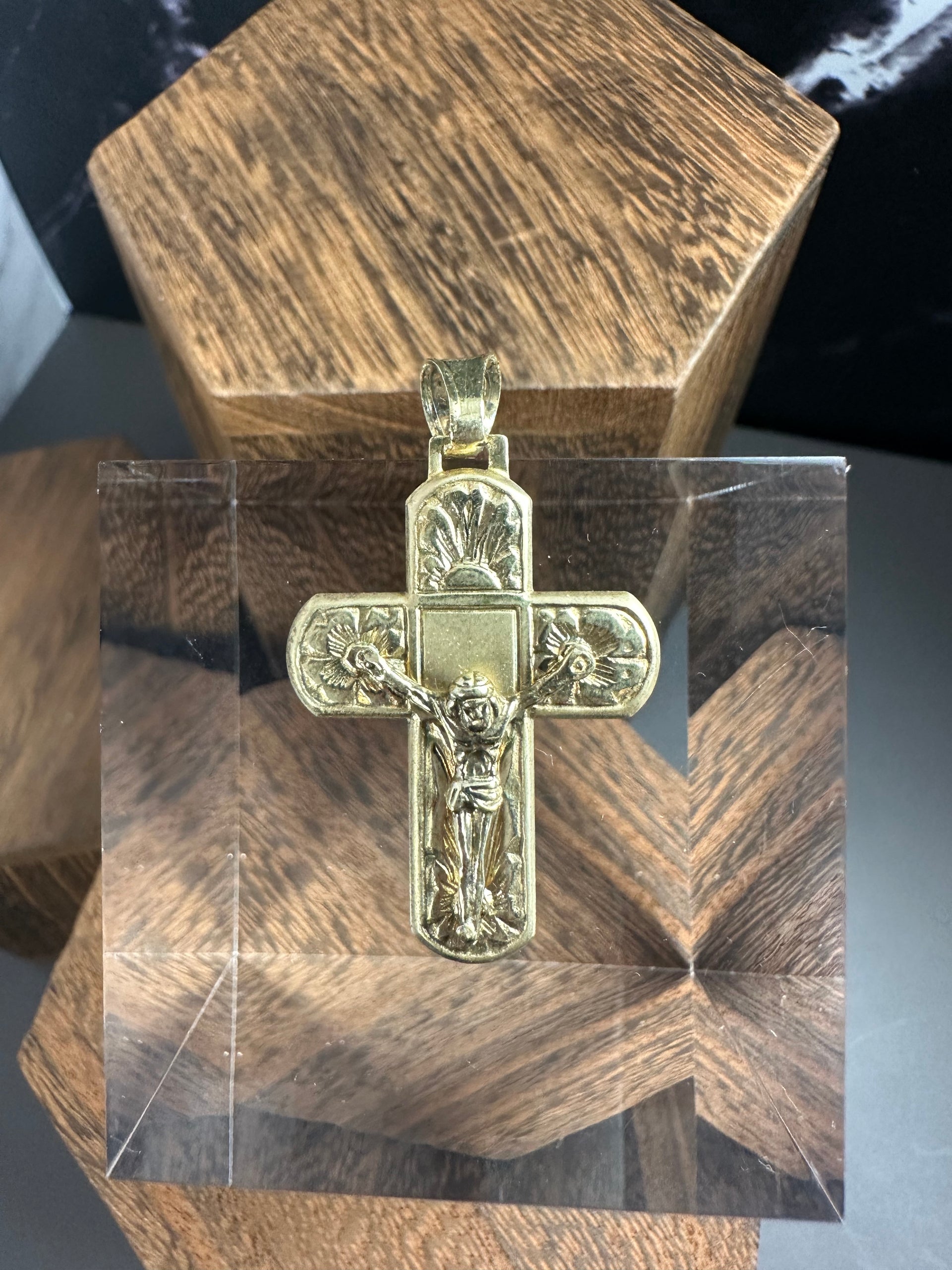 The Vaticano Relief: 18k Gold over .925 Silver Ornate Crucifix