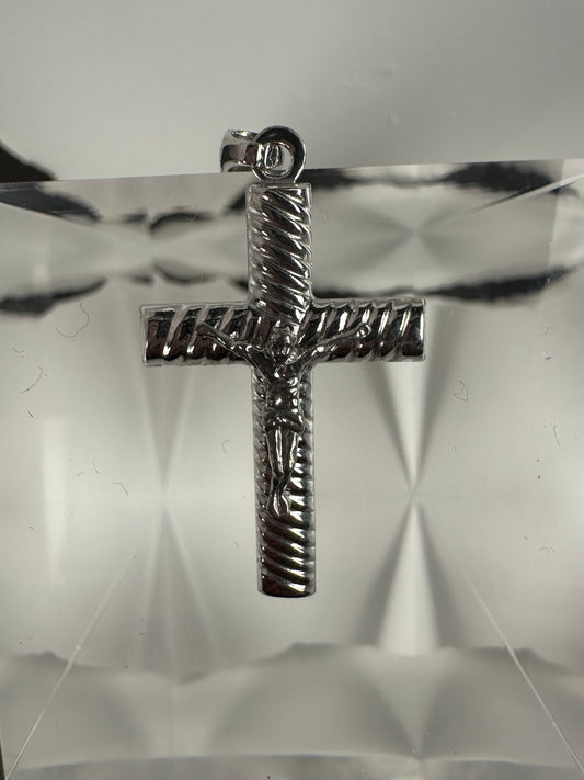 Luce di Fune Silver Sculptural Cross: .925 Silver