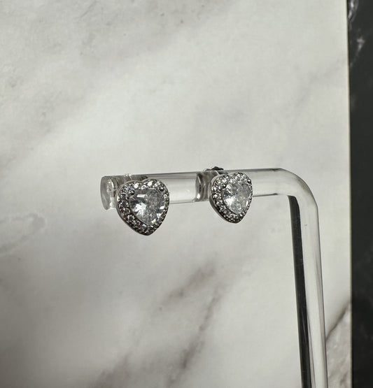 The Verona Romance: Radiant Heart-Cut Swarovski Crystals in .925 Silver