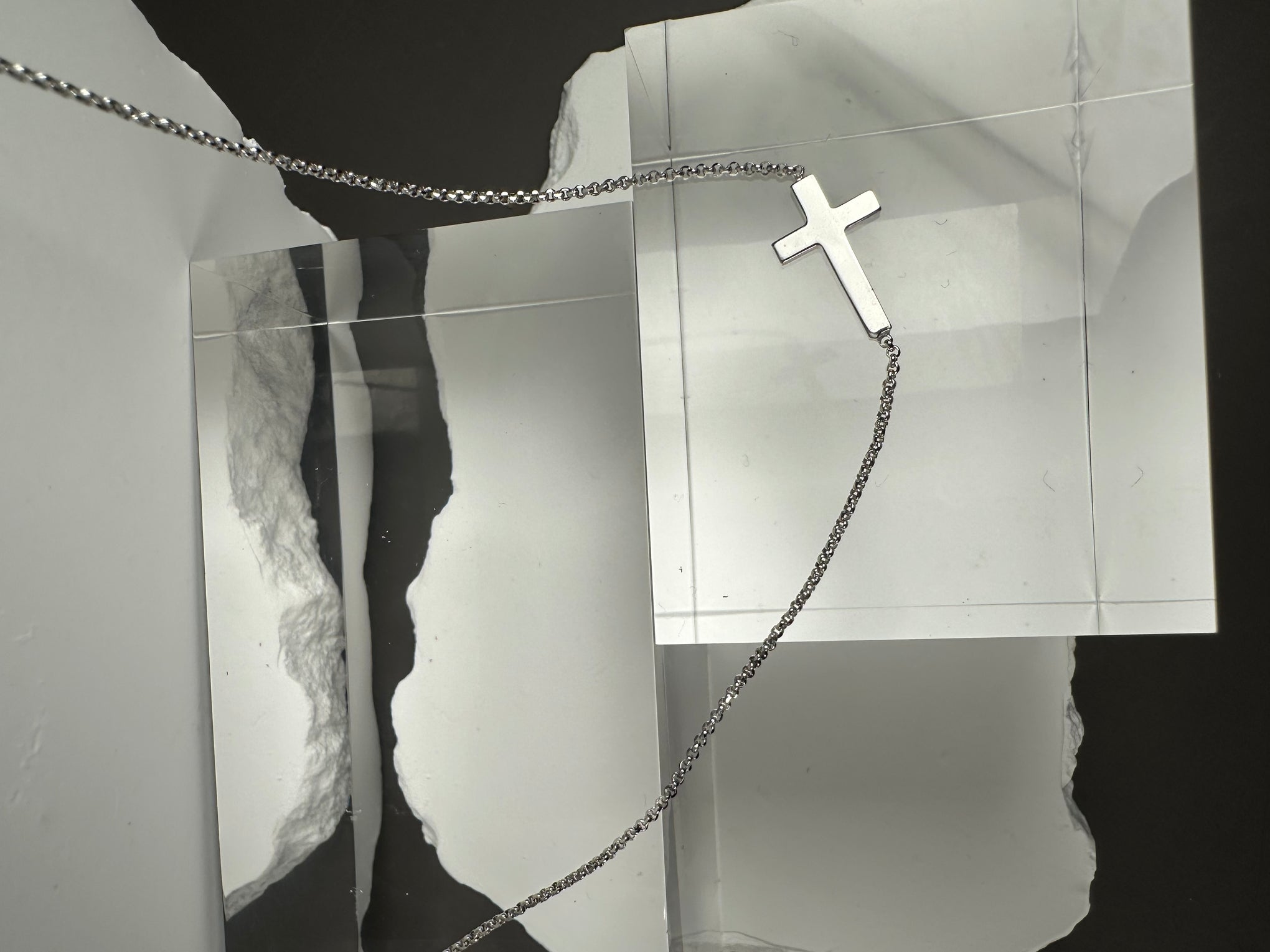 La Croce Orizzontale — Italian 925 Silver Sideways Cross Necklace