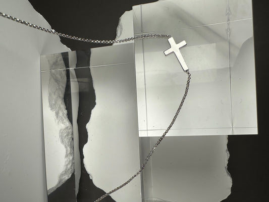 La Croce Orizzontale — Italian 925 Silver Sideways Cross Necklace