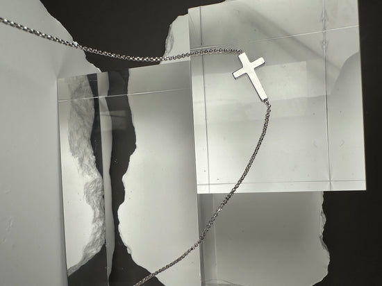 La Croce Orizzontale Sideways Cross Necklace: .925 Silver