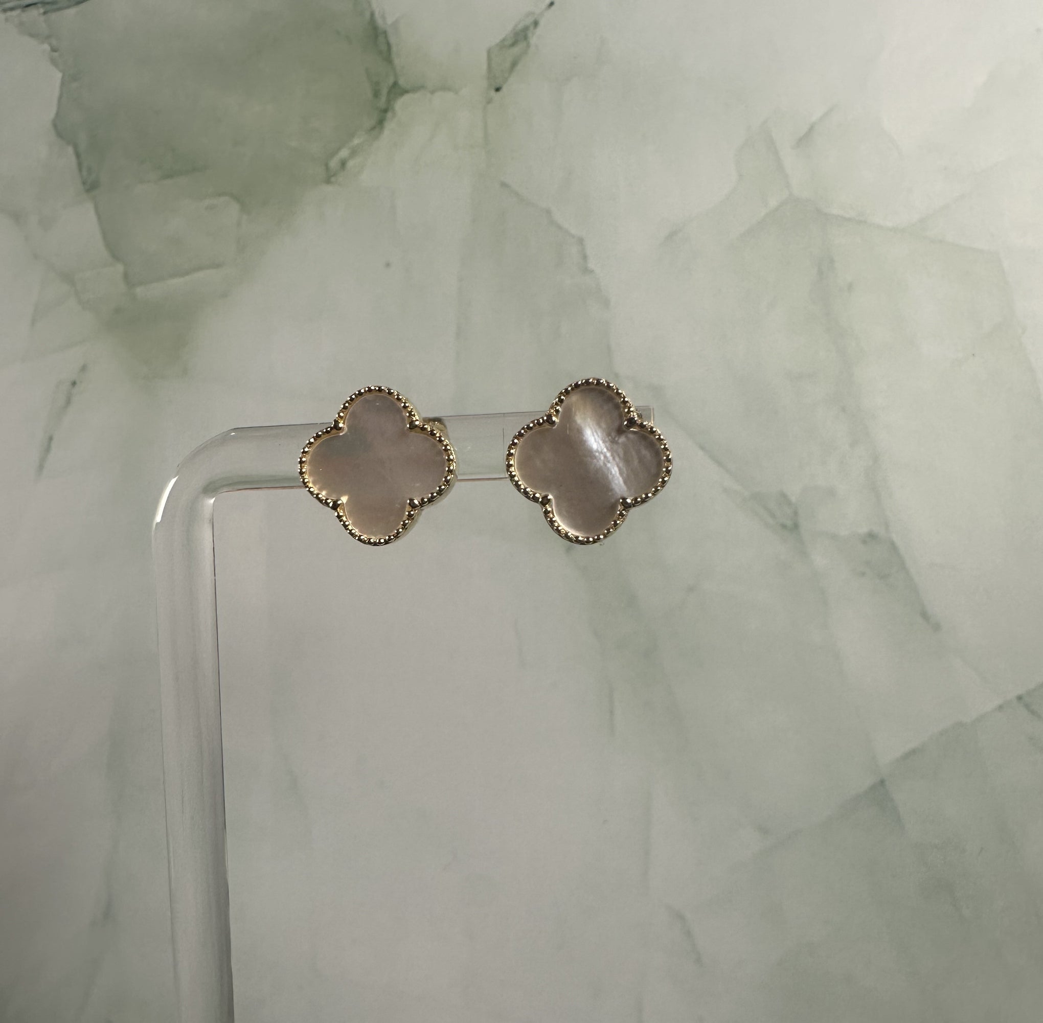 The Venetian Clover: 18k Italian Gold & Mother of Pearl Studs