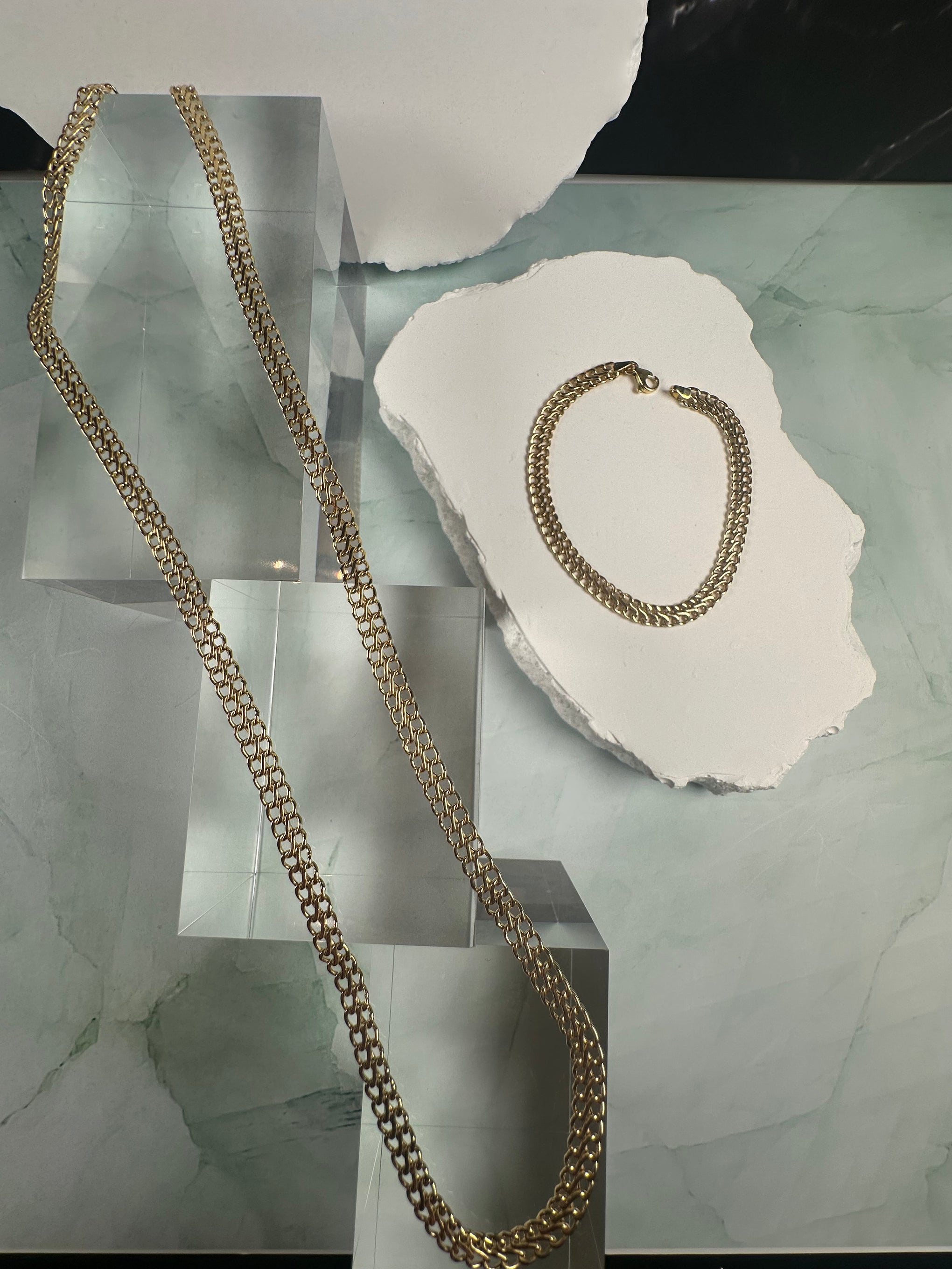 The Milanese Double Curb: 18k Italian Gold 7.5" Bracelet