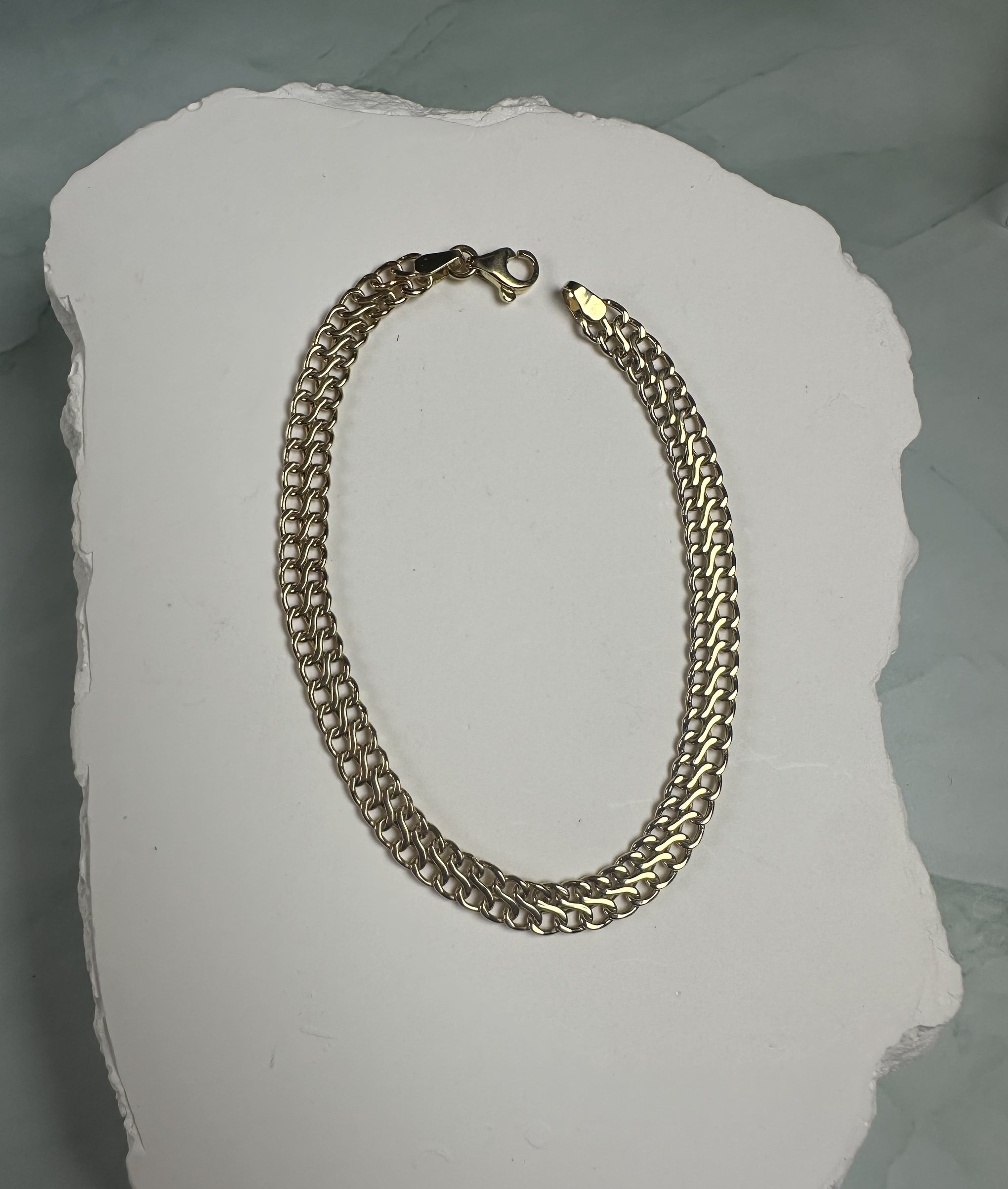 The Milanese Double Curb: 18k Italian Gold 7.5" Bracelet