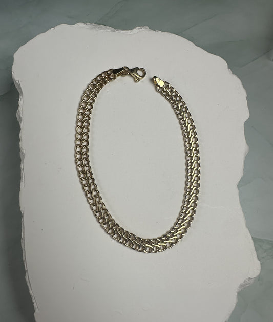 The Milanese Double Curb: 18k Italian Gold 7.5" Bracelet