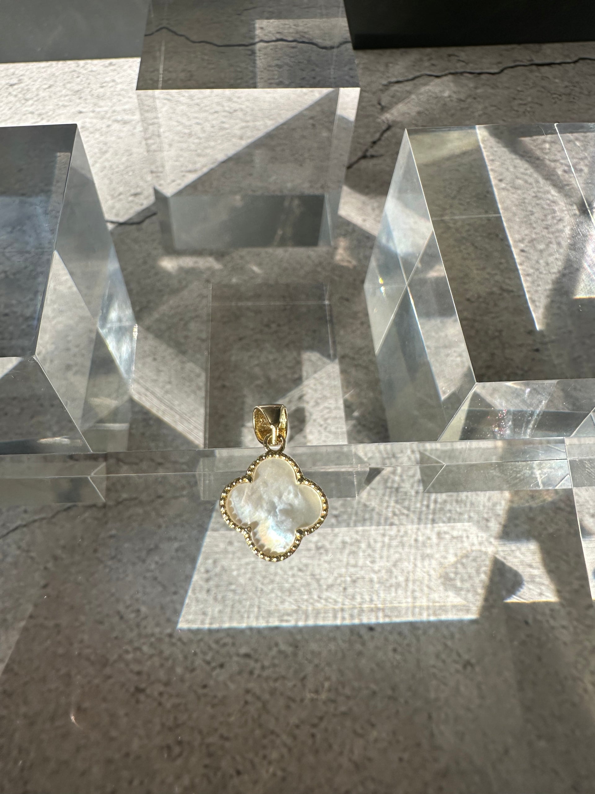 The Venetian Clover: 18k Italian Gold & Mother of Pearl Pendant