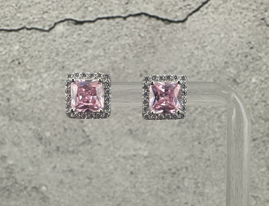 The Ghiaccio Rosa Halo Studs: A Cool Radiance in .925 Silver