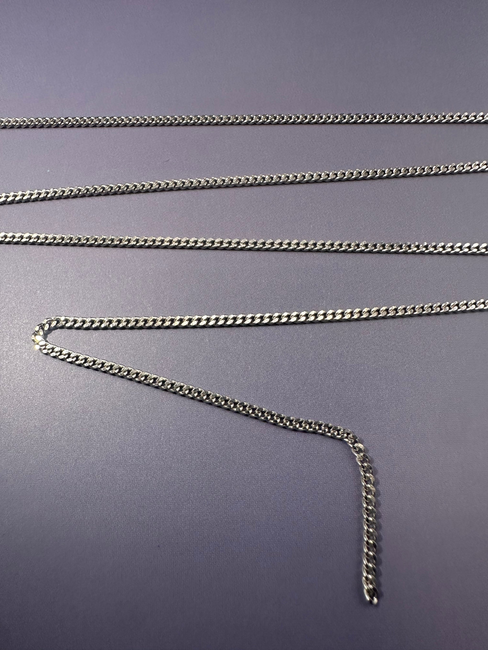 14 K White Gold Curb Chain 1.75 mm