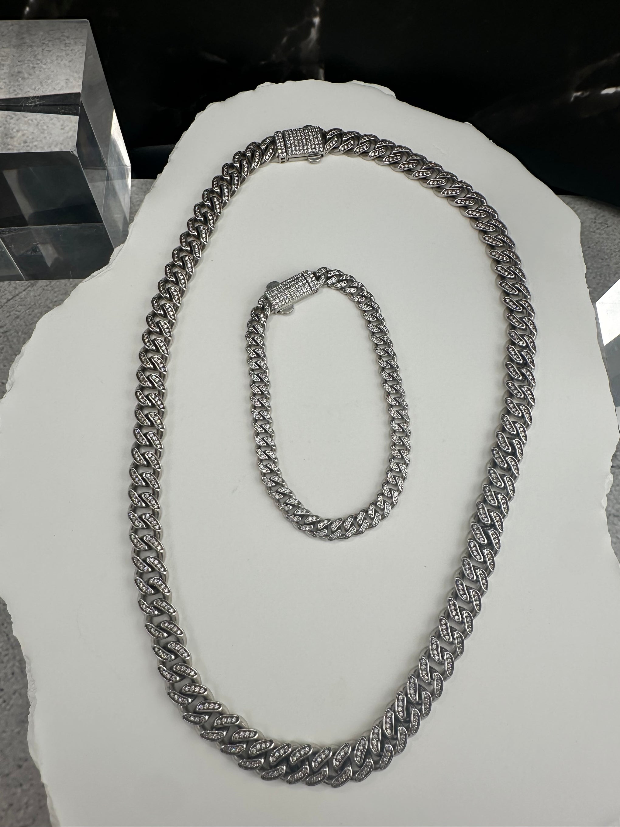 The Ghiaccio Brillante Curb: 7.5-Inch .925 Silver