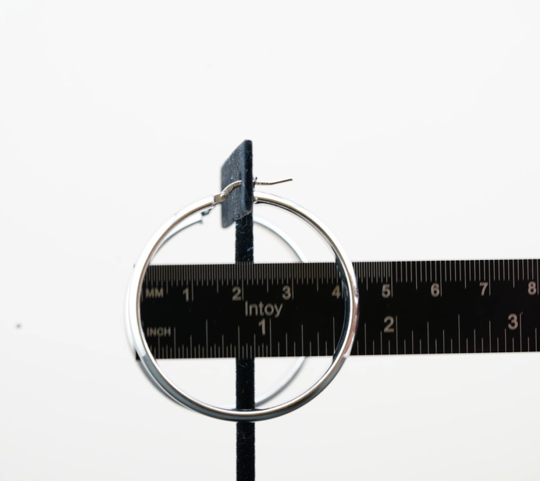 925 Silver Rounded Hoop - 40MM
